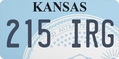 KS license plate 215IRG