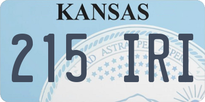 KS license plate 215IRI