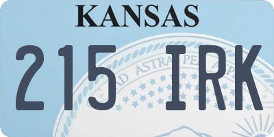 KS license plate 215IRK