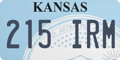 KS license plate 215IRM