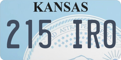 KS license plate 215IRO