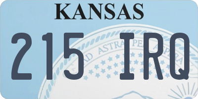 KS license plate 215IRQ