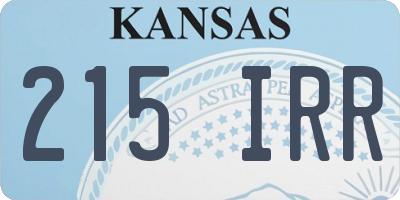 KS license plate 215IRR