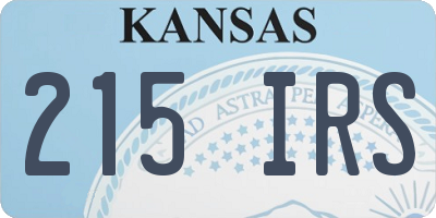 KS license plate 215IRS