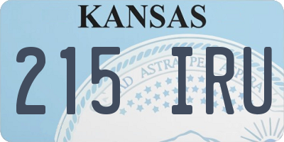 KS license plate 215IRU