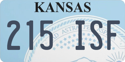 KS license plate 215ISF