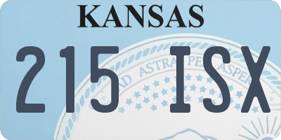 KS license plate 215ISX