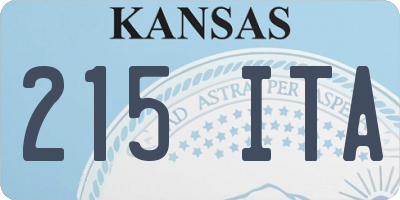 KS license plate 215ITA