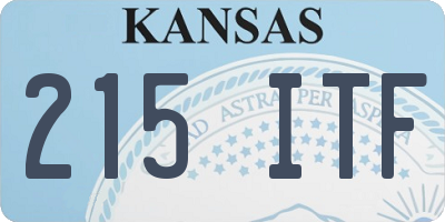 KS license plate 215ITF