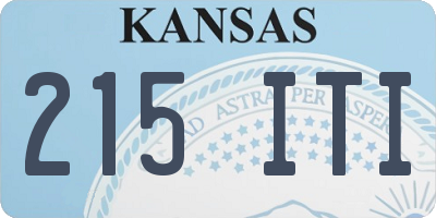 KS license plate 215ITI