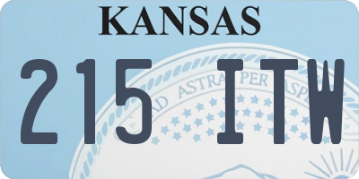 KS license plate 215ITW