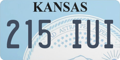 KS license plate 215IUI