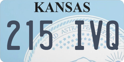 KS license plate 215IVQ