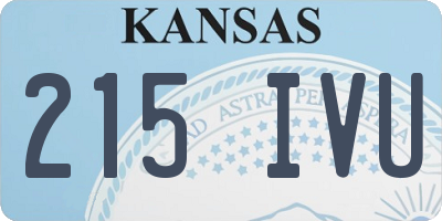 KS license plate 215IVU