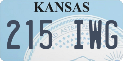 KS license plate 215IWG