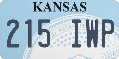 KS license plate 215IWP