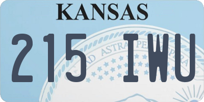 KS license plate 215IWU