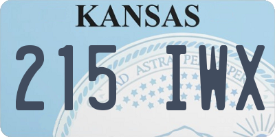 KS license plate 215IWX