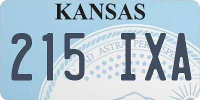 KS license plate 215IXA