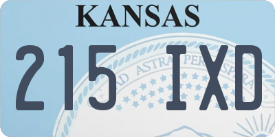 KS license plate 215IXD