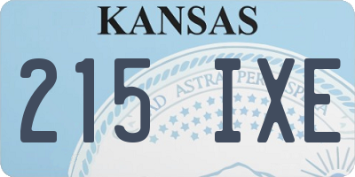 KS license plate 215IXE