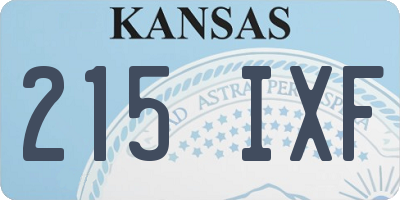 KS license plate 215IXF