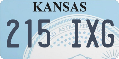 KS license plate 215IXG