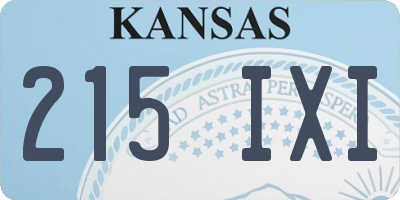 KS license plate 215IXI