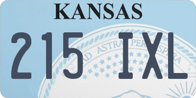 KS license plate 215IXL