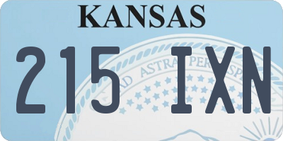 KS license plate 215IXN
