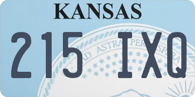 KS license plate 215IXQ