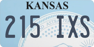 KS license plate 215IXS
