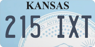 KS license plate 215IXT