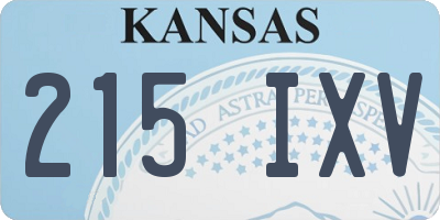 KS license plate 215IXV