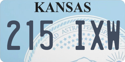 KS license plate 215IXW