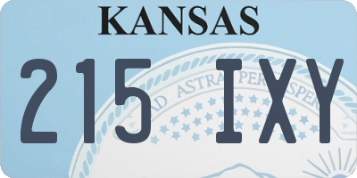 KS license plate 215IXY
