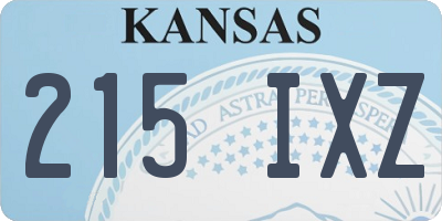 KS license plate 215IXZ