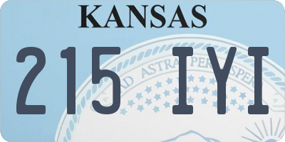 KS license plate 215IYI