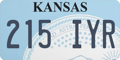 KS license plate 215IYR