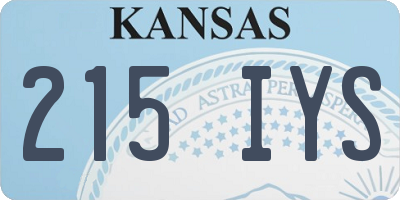 KS license plate 215IYS