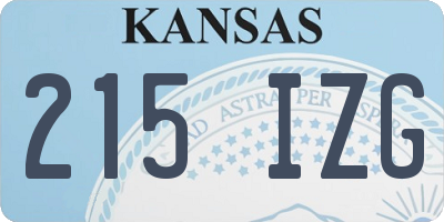 KS license plate 215IZG