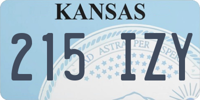 KS license plate 215IZY