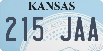 KS license plate 215JAA