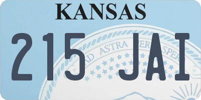 KS license plate 215JAI