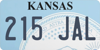 KS license plate 215JAL