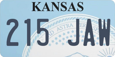 KS license plate 215JAW
