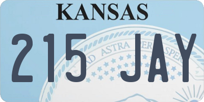 KS license plate 215JAY