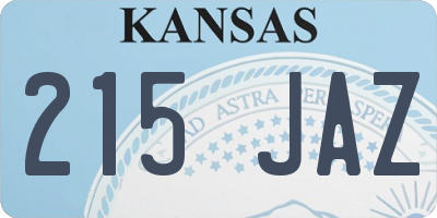 KS license plate 215JAZ