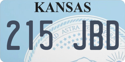 KS license plate 215JBD