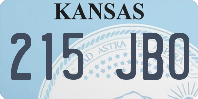 KS license plate 215JBO